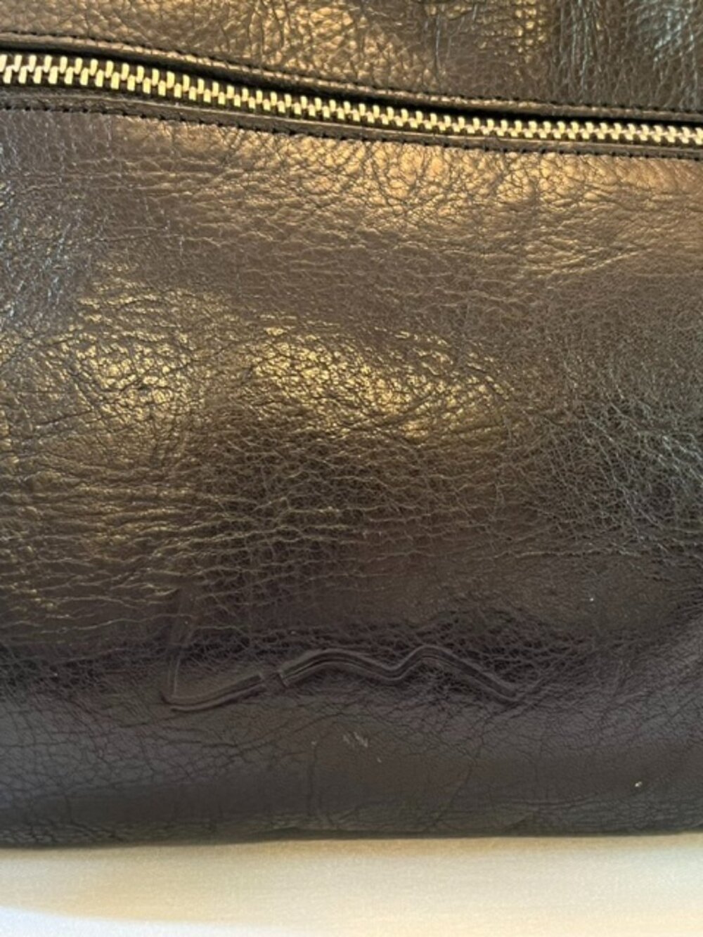 LUPO | Barcelona Black Pebbled High Quality Leather Crossbody Bag-EUC-Vintage - Picture 4 of 16